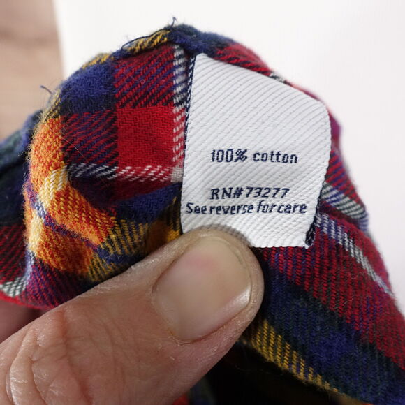 CROFT & BARROW LONG SLEEVE PLAID FLANNEL BUTTON UP SHIRT MENS SZ M **READ** - Picture 7 of 8